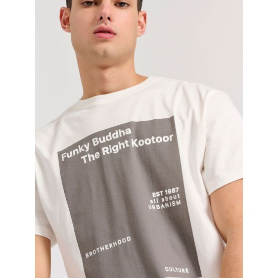 Ανδρικό t-shirt FUNKY BUDDHA FBM009-311-04 OFFWHITE