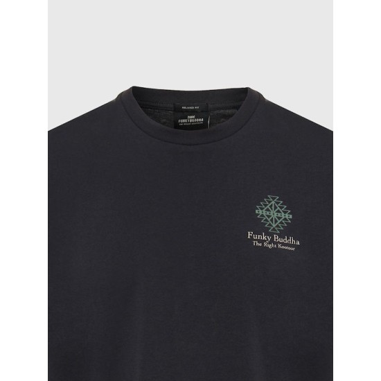Ανδρικό T-shirt Relaxed Fit Funku Buddha fbm009-069-04 ANTHRACITE