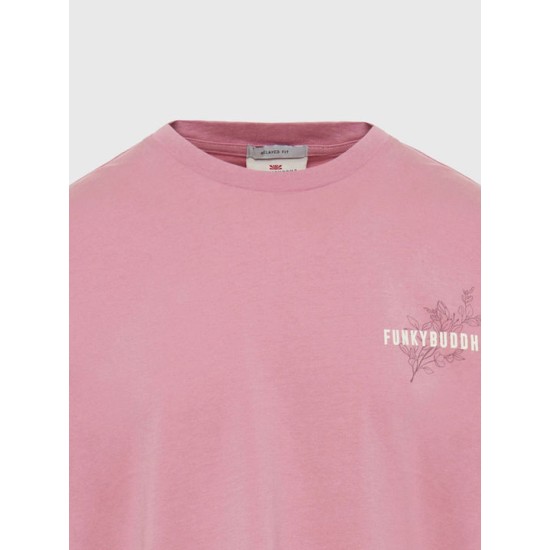 Ανδρικό Relaxed fit t-shirt FUNKY BUDDHA FBM009-057-04 PINK