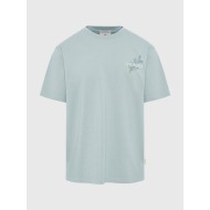Ανδρικό Relaxed fit t-shirt FUNKY BUDDHA FBM009-057-04 AQUA GREY 