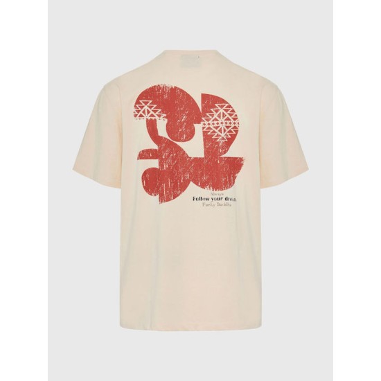 Ανδρικό T-shirt Relaxed Fit Funku Buddha fbm009-069-04 CREAM 