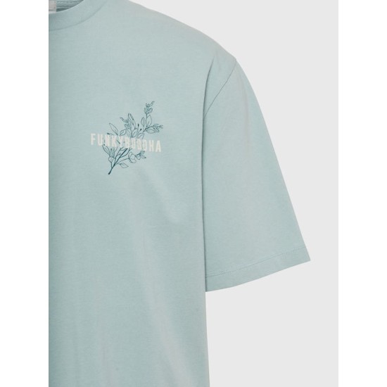 Ανδρικό Relaxed fit t-shirt FUNKY BUDDHA FBM009-057-04 AQUA GREY 
