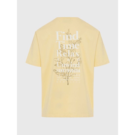 Ανδρικό Relaxed fit t-shirt FUNKY BUDDHA FBM009-057-04 YELLOW