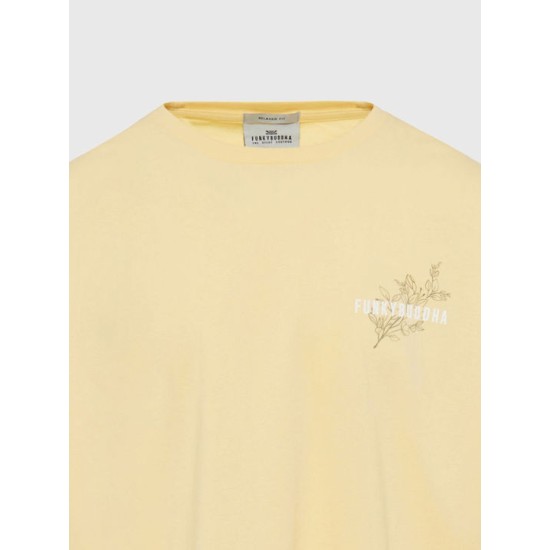 Ανδρικό Relaxed fit t-shirt FUNKY BUDDHA FBM009-057-04 YELLOW