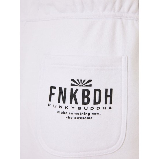 Loose fit αθλητική βερμούδα FUNKY BUDDHA FBM009-055-03 WHITE