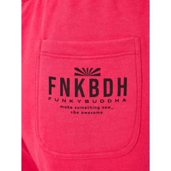 Loose fit αθλητική βερμούδα FUNKY BUDDHA FBM009-055-03 BRIGHT ROSE