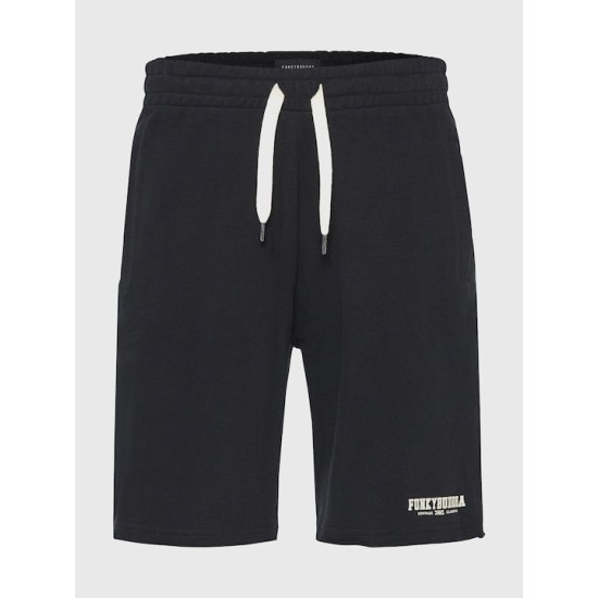 Αθλητική βερμούδα με raw cuts FUNKY BUDDHA FBM009-050-03 BLACK
