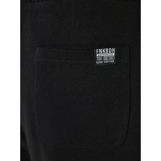 Αθλητική βερμούδα με raw cuts FUNKY BUDDHA FBM009-050-03 BLACK