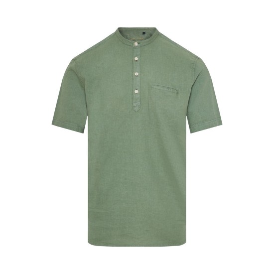 FUNKY BUDDHA FBM011-006-05 KHAKI Πουκαμίσα λινή 