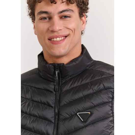 FUNKY BUDDHA FBM011-001-01 BLACK Ανδρικό αμάνικο puffer μπουφάν