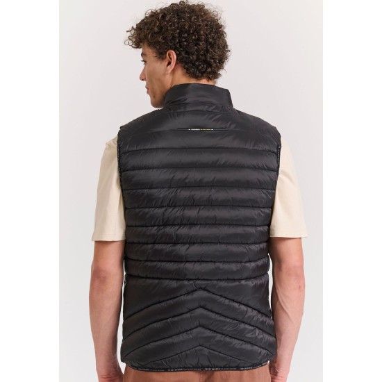 FUNKY BUDDHA FBM011-001-01 BLACK Ανδρικό αμάνικο puffer μπουφάν