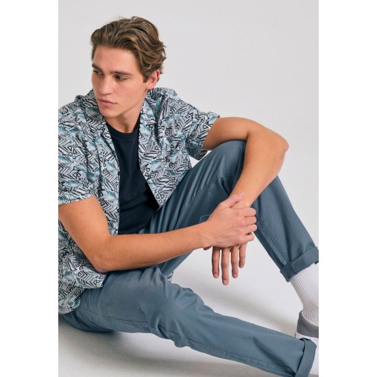 FUNKY BUDDHA FBM011-001-02 STEEL GREY Παντελόνι Chino σε Κανονική 
