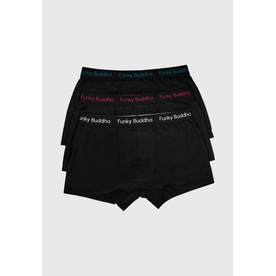 FUNKY BUDDHA FBM011-082-10 BLACK  Εσώρουχα boxer (3-pack)