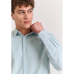 FUNKY BUDDHA FBM011-009-05 LT GREEN MEL Ανδρικό oxford πουκάμισο