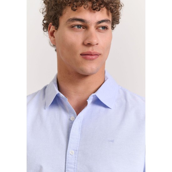 FUNKY BUDDHA FBM011-009-05 SKY BLUE MEL Ανδρικό oxford πουκάμισο