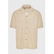 FUNKY BUDDHA FBM011-049-05 SAND Κοντομάνικο Λινό Πουκάμισο σε Φαρδιά Γραμμή 