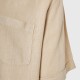 FUNKY BUDDHA FBM011-049-05 SAND Κοντομάνικο Λινό Πουκάμισο σε Φαρδιά Γραμμή 