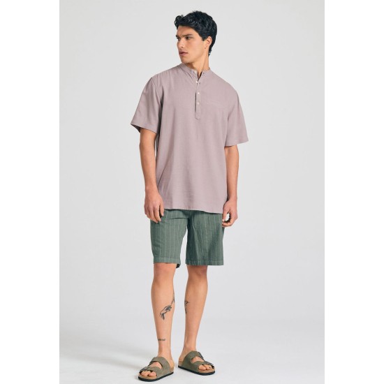 FUNKY BUDDHA FBM011-006-05 CIGAR Πουκαμίσα λινή 