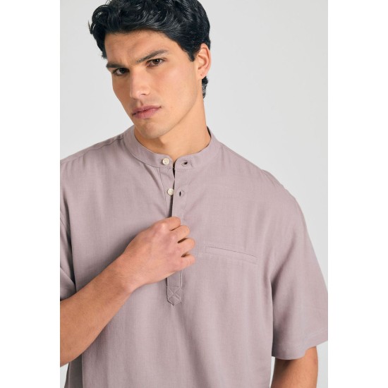 FUNKY BUDDHA FBM011-006-05 CIGAR Πουκαμίσα λινή 