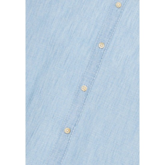 FUNKY BUDDHA FBM011-054-05 BLUE Μακρυμάνικo Βαμβακερό Πουκάμισο