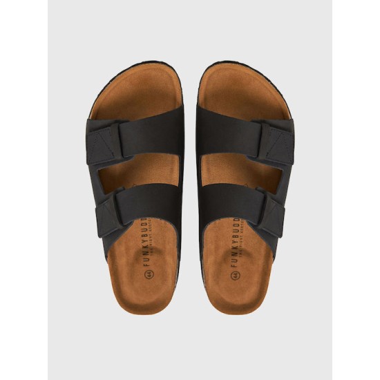 FUNKY BUDDHA FBM011-050-08  BLACK Δερμάτινα Ανδρικά Σανδάλια 