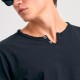 FUNKY BUDDHA FBM011-004-04 BLACK T-shirt με λαιμό henley και raw cuts