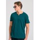 FUNKY BUDDHA FBM011-004-04 DARK SEA T-shirt με λαιμό henley και raw cuts