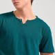 FUNKY BUDDHA FBM011-004-04 DARK SEA T-shirt με λαιμό henley και raw cuts