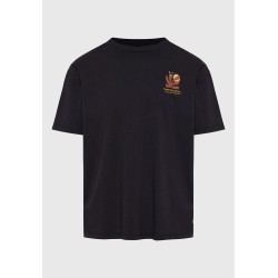 FUNKY BUDDHA FBM011-087-04 ANTHRACITE Oversized t-shirt με graphic τύπωμα στην πλάτη