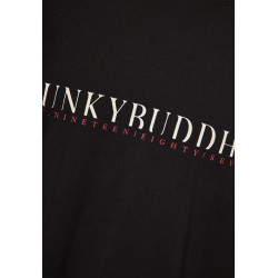 FUNKY BUDDHA FBM011-015-04 BLACK T-shirt με τύπωμα στο στήθος