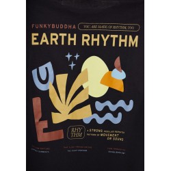 FUNKY BUDDHA FBM011-087-04 ANTHRACITE Oversized t-shirt με graphic τύπωμα στην πλάτη