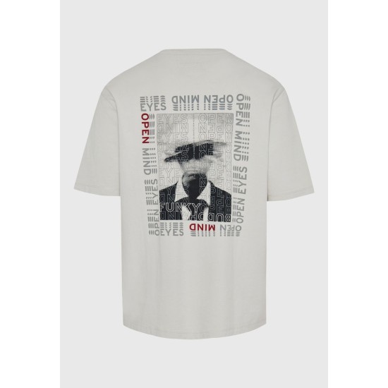 FUNKY BUDDHA FBM011-302-04 MIST T-SHIRT OVERSIZED