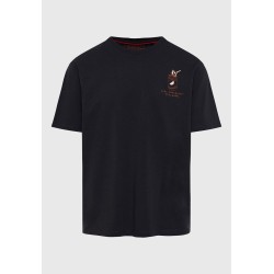 FUNKY BUDDHA FBM011-060-04 ANTHRACITE T-SHIRT με text artwork τύπωμα στην πλάτη