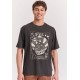 FUNKY BUDDHA FBM011-332-04 ANTHRACITE Oversized t-shirt με graphic τύπωμα στην πλάτη