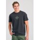 FUNKY BUDDHA FBM011-048-04 ANTHRACITE T-shirt με τύπωμα στο στήθος