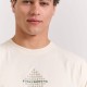 FUNKY BUDDHA FBM011-048-04 OFF WHITE T-shirt με τύπωμα στο στήθος