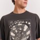 FUNKY BUDDHA FBM011-332-04 ANTHRACITE Oversized t-shirt με graphic τύπωμα στην πλάτη