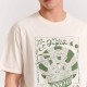 FUNKY BUDDHA FBM011-332-04 OFF WHITE Oversized t-shirt με graphic τύπωμα στην πλάτη