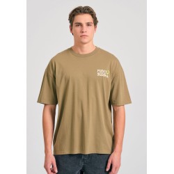 FUNKY BUDDHA FBM011-052-04 OREGANO Oversized t-shirt με graphic τύπωμα στην πλάτη