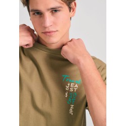 FUNKY BUDDHA FBM011-331-04 OREGANO Oversized t-shirt με graphic τύπωμα στην πλάτη