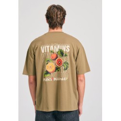 FUNKY BUDDHA FBM011-052-04 OREGANO Oversized t-shirt με graphic τύπωμα στην πλάτη