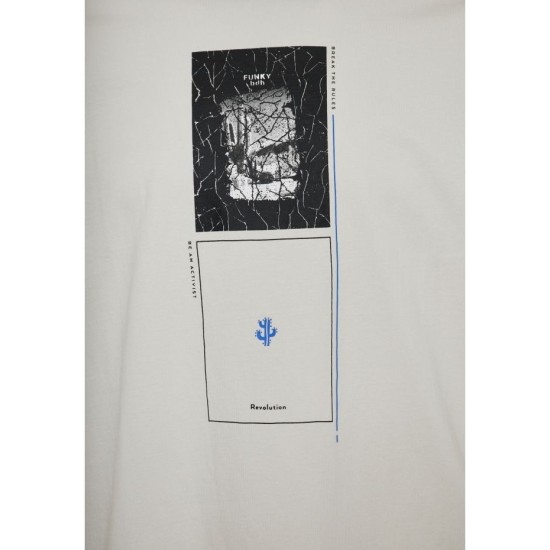 FUNKY BUDDHA FBM011-307-04 MIST Relaxed fit t-shirt με abstract τύπωμα