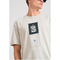 FUNKY BUDDHA FBM011-307-04 MIST Relaxed fit t-shirt με abstract τύπωμα