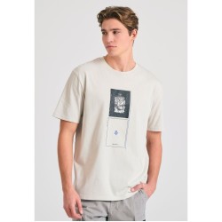 FUNKY BUDDHA FBM011-307-04 MIST Relaxed fit t-shirt με abstract τύπωμα