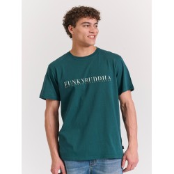 FUNKY BUDDHA FBM011-015-04 DARK SEA T-shirt με τύπωμα στο στήθος