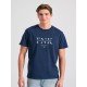 FUNKY BUDDHA FBM011-017-04 NAVY T-shirt με τύπωμα στο στήθος