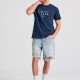 FUNKY BUDDHA FBM011-017-04 NAVY T-shirt με τύπωμα στο στήθος