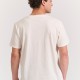 FUNKY BUDDHA FBM011-017-04 OFF WHITE T-shirt με τύπωμα στο στήθος
