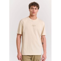 FUNKY BUDDHA FBM011-023-04 CHALK Oversized t-shirt με graphic τύπωμα στην πλάτη