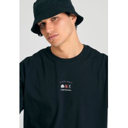 FUNKY BUDDHA FBM011-304-04 BLACK Oversized t-shirt με graphic τύπωμα στην πλάτη